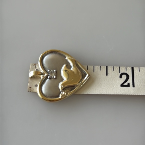 Vintage Gorham Sterling Silver Dove Heart Pendant Cubic Zirconia Serenity Prayer - Picture 8 of 11